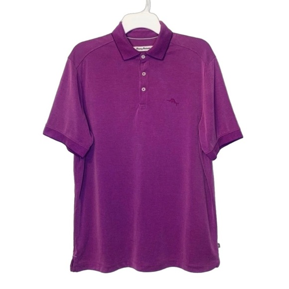 TOMMY BAHAMA Via Verde Island Zone Paisley Purple Polo Shirt, size M - Picture 1 of 5
